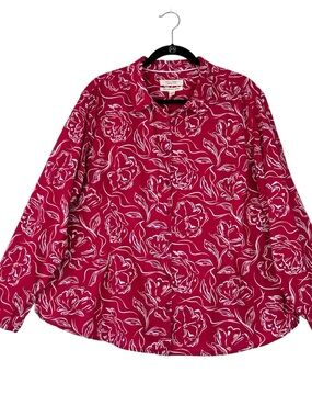 Seasalt Cornwall Women's The Larrissa Button Up Shirt Sz 18 Red Floral